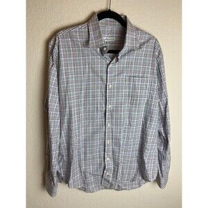 Peter Millar Mens Button Down Shirt Multicolor Plaid Size L Long Sleeve Cotton